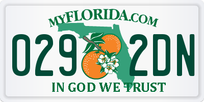 FL license plate 0292DN