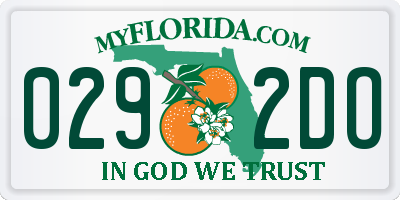 FL license plate 0292DO