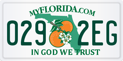 FL license plate 0292EG