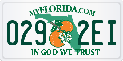 FL license plate 0292EI