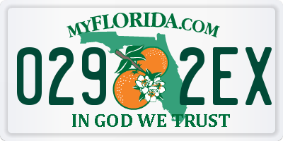 FL license plate 0292EX