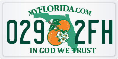 FL license plate 0292FH
