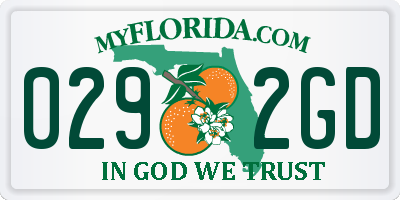FL license plate 0292GD