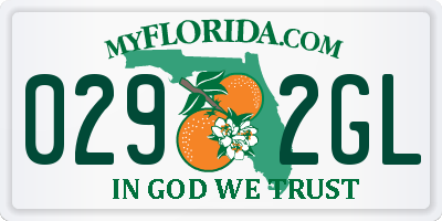 FL license plate 0292GL