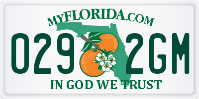FL license plate 0292GM