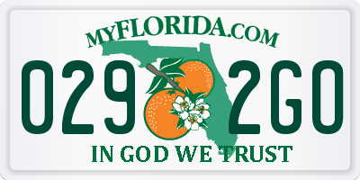FL license plate 0292GO