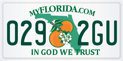 FL license plate 0292GU