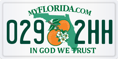 FL license plate 0292HH