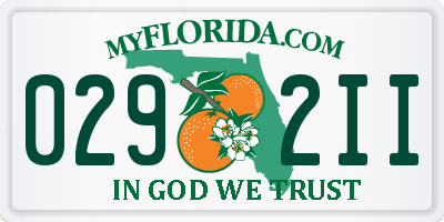 FL license plate 0292II