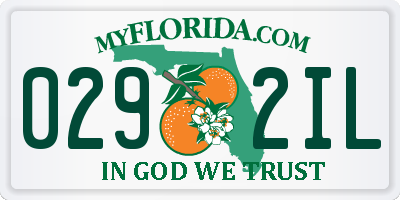 FL license plate 0292IL