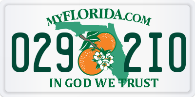 FL license plate 0292IO