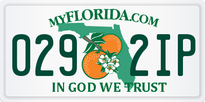 FL license plate 0292IP
