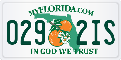 FL license plate 0292IS