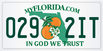 FL license plate 0292IT