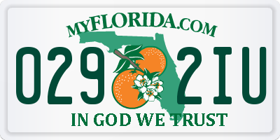 FL license plate 0292IU