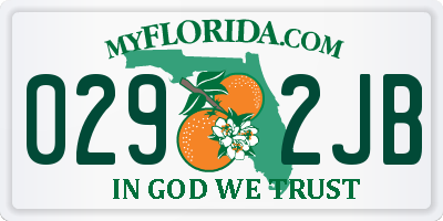 FL license plate 0292JB