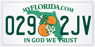 FL license plate 0292JV
