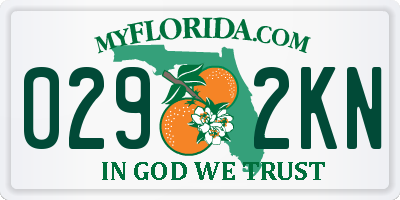 FL license plate 0292KN