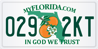 FL license plate 0292KT