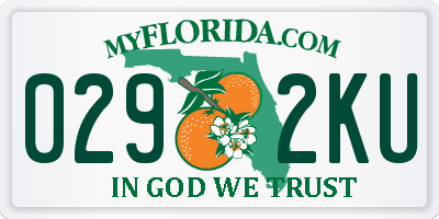 FL license plate 0292KU