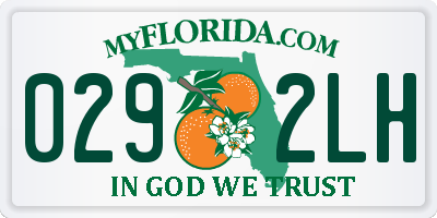 FL license plate 0292LH