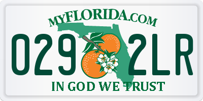 FL license plate 0292LR