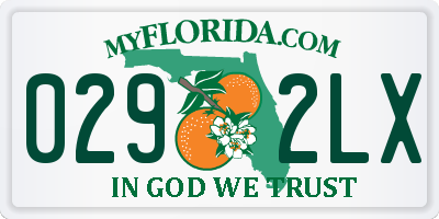 FL license plate 0292LX