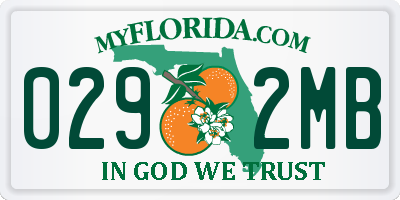 FL license plate 0292MB