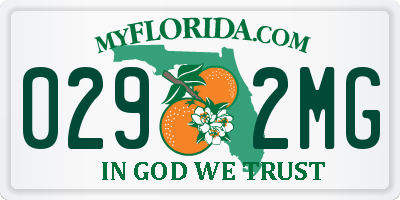 FL license plate 0292MG