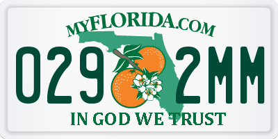 FL license plate 0292MM