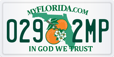 FL license plate 0292MP