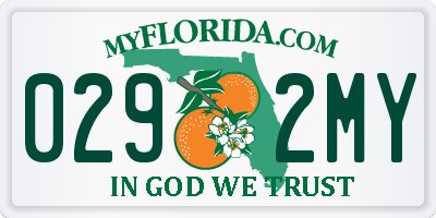FL license plate 0292MY