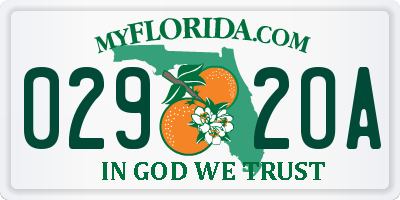FL license plate 0292OA