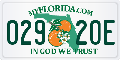 FL license plate 0292OE