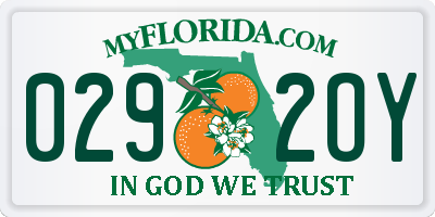 FL license plate 0292OY