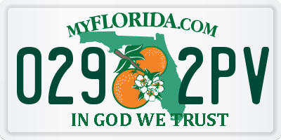 FL license plate 0292PV