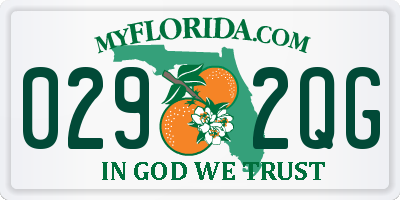 FL license plate 0292QG