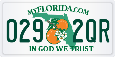 FL license plate 0292QR