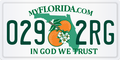 FL license plate 0292RG