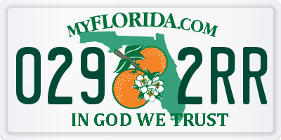 FL license plate 0292RR