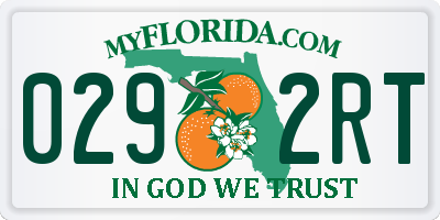 FL license plate 0292RT