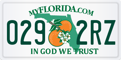 FL license plate 0292RZ