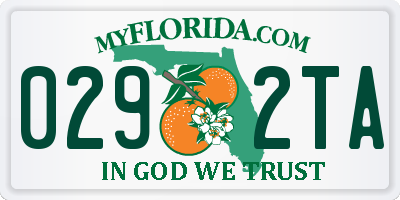 FL license plate 0292TA