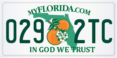 FL license plate 0292TC