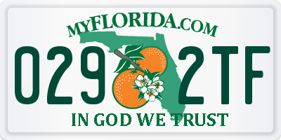 FL license plate 0292TF
