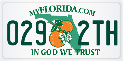 FL license plate 0292TH