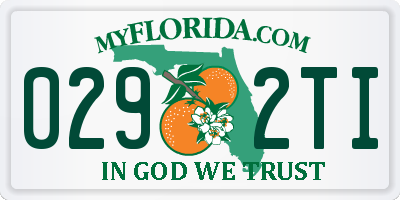 FL license plate 0292TI
