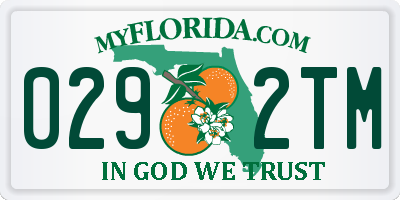 FL license plate 0292TM