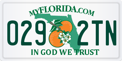 FL license plate 0292TN