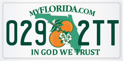 FL license plate 0292TT